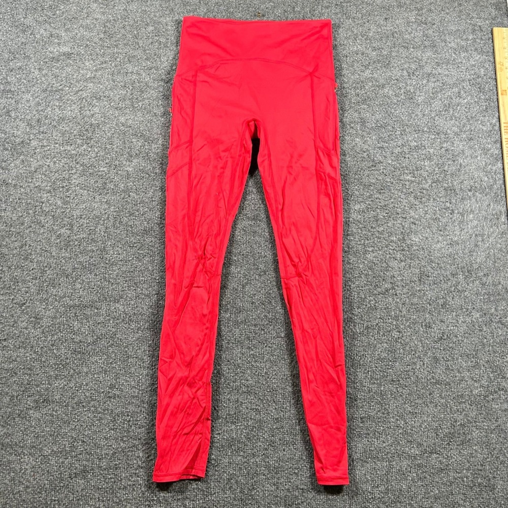 Fabletics Leggings Womens Size S Red Motion365 High Waisted Athletic Pockets